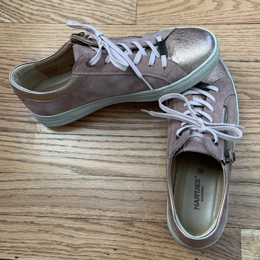 Hartjes mauve and rose gold sneakers, side zip, Size 7.5 - Picture 8 of 16